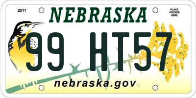 NE license plate 99HT57