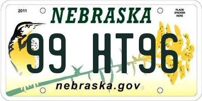 NE license plate 99HT96
