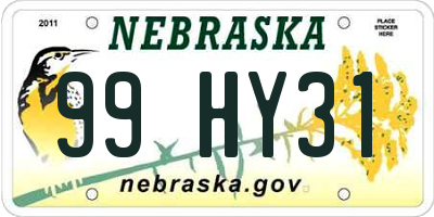 NE license plate 99HY31