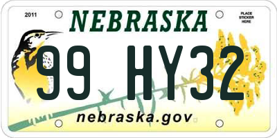 NE license plate 99HY32