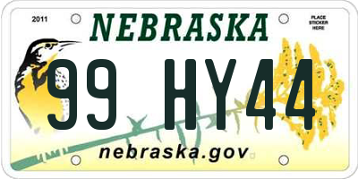 NE license plate 99HY44