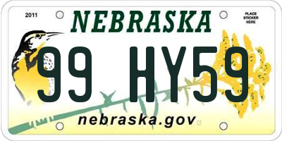 NE license plate 99HY59