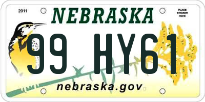 NE license plate 99HY61