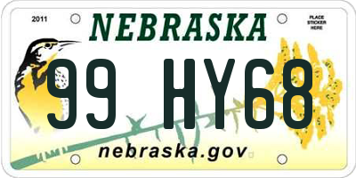 NE license plate 99HY68