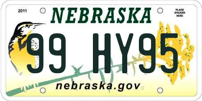 NE license plate 99HY95