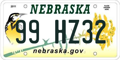 NE license plate 99HZ32