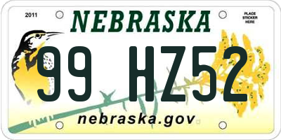 NE license plate 99HZ52