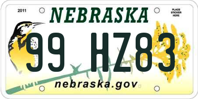 NE license plate 99HZ83