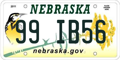 NE license plate 99IB56