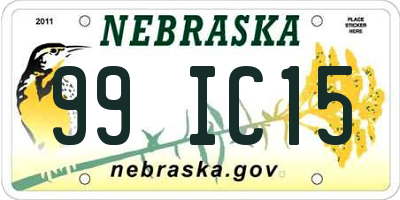 NE license plate 99IC15