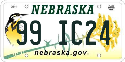 NE license plate 99IC24