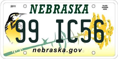 NE license plate 99IC56