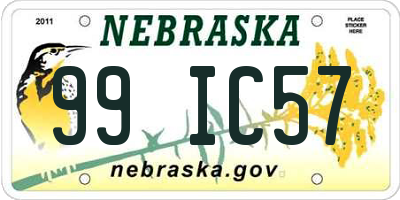 NE license plate 99IC57