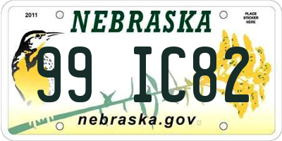 NE license plate 99IC82