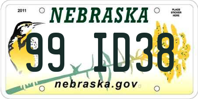 NE license plate 99ID38