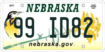 NE license plate 99ID82