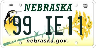 NE license plate 99IE11