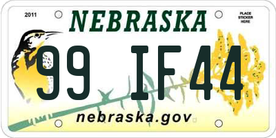 NE license plate 99IF44