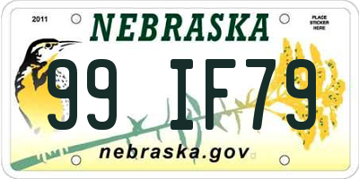 NE license plate 99IF79