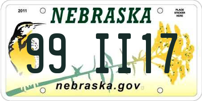 NE license plate 99II17