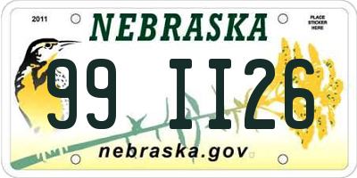 NE license plate 99II26