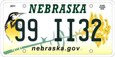 NE license plate 99II32