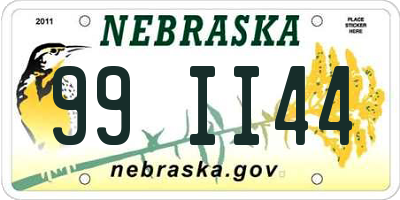 NE license plate 99II44