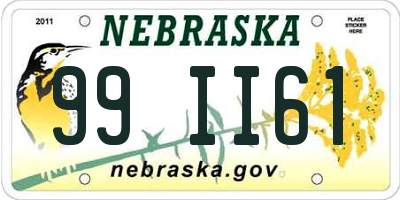 NE license plate 99II61