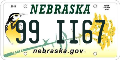 NE license plate 99II67