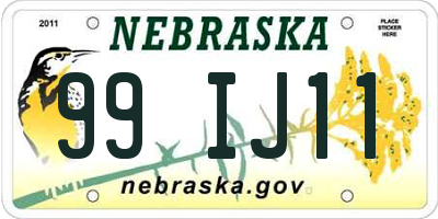 NE license plate 99IJ11