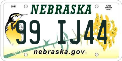 NE license plate 99IJ44
