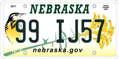 NE license plate 99IJ57