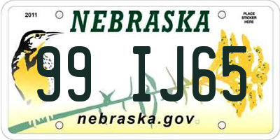 NE license plate 99IJ65
