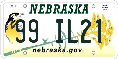 NE license plate 99IL21