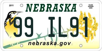 NE license plate 99IL91