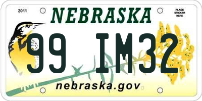 NE license plate 99IM32