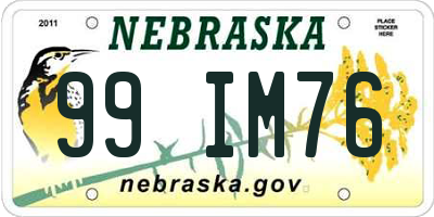 NE license plate 99IM76