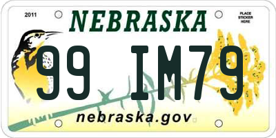 NE license plate 99IM79
