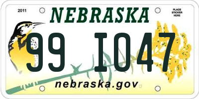 NE license plate 99IO47