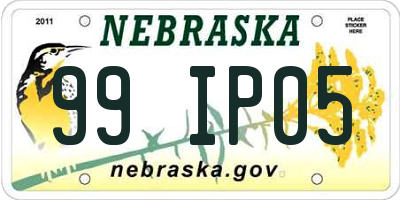NE license plate 99IP05