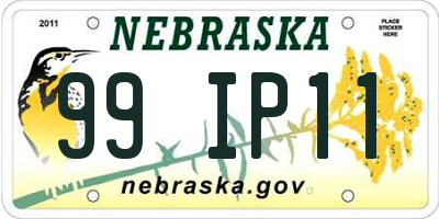 NE license plate 99IP11