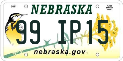 NE license plate 99IP15