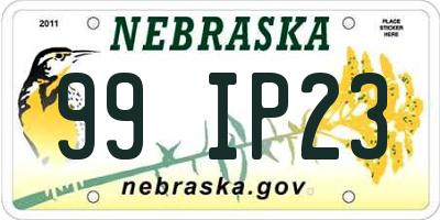 NE license plate 99IP23