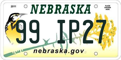 NE license plate 99IP27