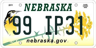 NE license plate 99IP31