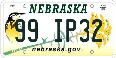 NE license plate 99IP32