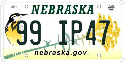 NE license plate 99IP47