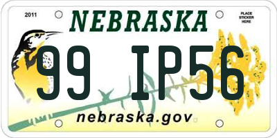 NE license plate 99IP56
