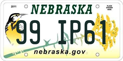 NE license plate 99IP61