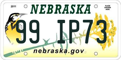 NE license plate 99IP73